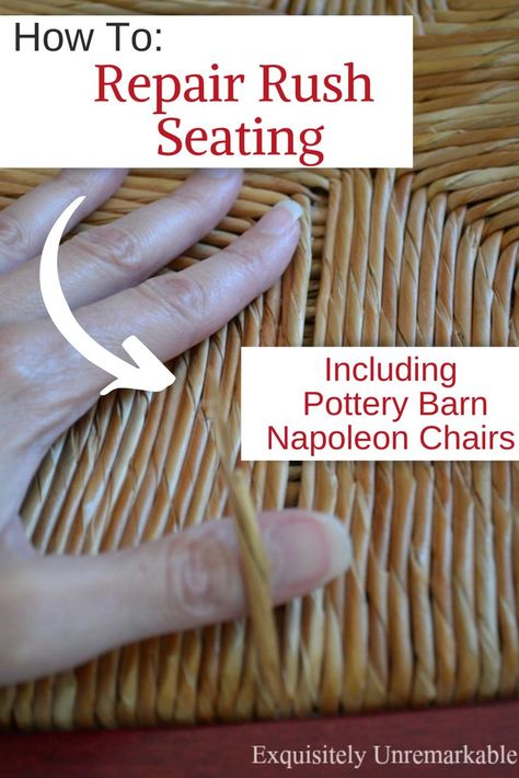 How To Repair Rush Seating Pottery Barn Chair, Build A Farmhouse, Build A Farmhouse Table, Chair Redo, Chair Repair, Farmhouse Flair, Diy Chair, Innovative Ideas, Daily Routines