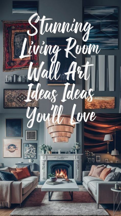 13 Stunning Living Room Wall Art Ideas You’ll Love - Home Experts Antique Wall Art Decorating Ideas, Portrait Decor Living Rooms, Contemporary Art Living Room, Artwork For Large Wall, Art In Living Room Wall, Statement Wall Art Living Room, Living Room Art Gallery, Artist Living Room Inspiration, High Walls Decor Living Room