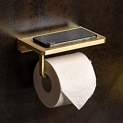 Linkaa Toilet Paper Holder with Shelf Storage for Phone Storage,Brushed Brass Wall Shelf Bathroom Decor Wall Mount Bathroom Storage Cell Phone Holder,Bathroom Tissue Toilet Paper Pure Copper Wall Storage. (Brushed Brass): Amazon.ca: Home & Kitchen Toilet Paper Holder Shelf, Toilet Paper Holder With Shelf, Brass Bathroom Accessories, Wall Mount Toilet, Wall Mounted Bathroom Storage, Gold Bathroom Accessories, Bathroom Wall Shelves, Bathroom Tissue, Brass Bathroom