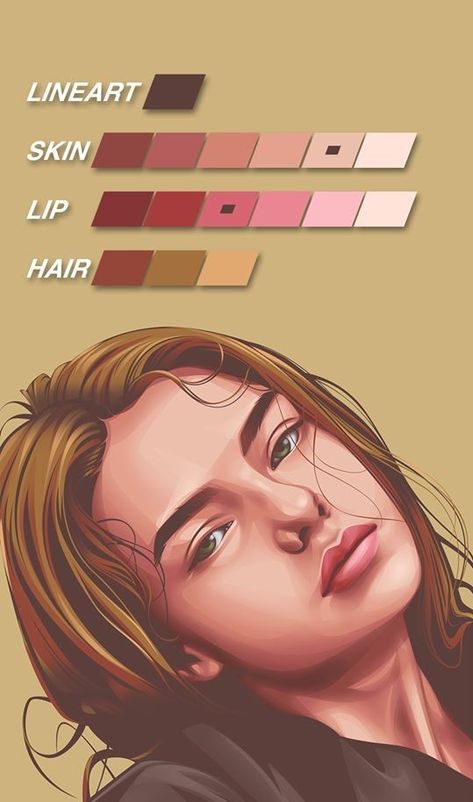 Vector Portrait Color Palette, Vexel Art Palette, Vector Art Color Palette, Vector Color Palette, Vector Art Skin Color Palette, Vector Portrait Illustration Faces, Skin Color Palette Digital Art, Simple Portrait Illustration, Portrait Color Palette