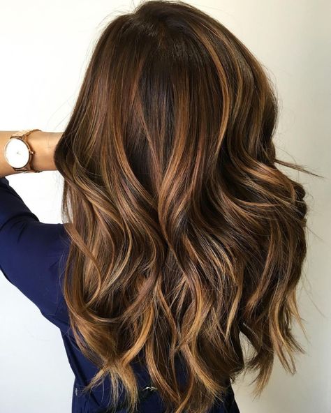 Cosmetic Idea, Honey Brown Hair Color, Hair Caramel, Highlights For Dark Brown Hair, Rambut Brunette, Honey Brown Hair, Caramel Balayage, Caramel Hair, Hair Color Light Brown