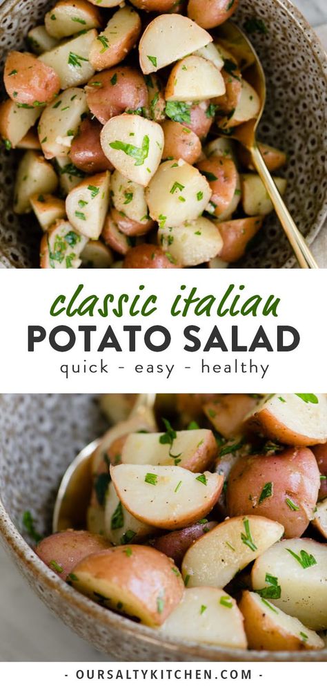 Italian Potato Salad Recipe, Whole30 Sides, No Mayo Potato Salad, Italian Potato Salad, Mayo Potato Salad, Potato Salad No Mayo, Nature Picnic, Whole30 Vegan, Italian Potatoes