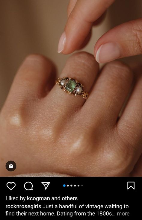 Beveled Engagement Ring, Alternative Stone Engagement Rings, Funky Engagement Rings, Engagement Rings Victorian, Engagement Ring Aesthetic, Green Engagement Ring, Green Engagement Rings, Antique Emerald Ring, Victorian Engagement Rings