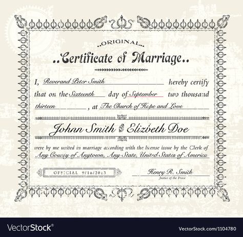 Marriage Certificate Design, Vintage Marriage, Marriage Certificate, Certificate Design, Certificate Templates, Business Names, High Res, Png Images, Adobe Illustrator