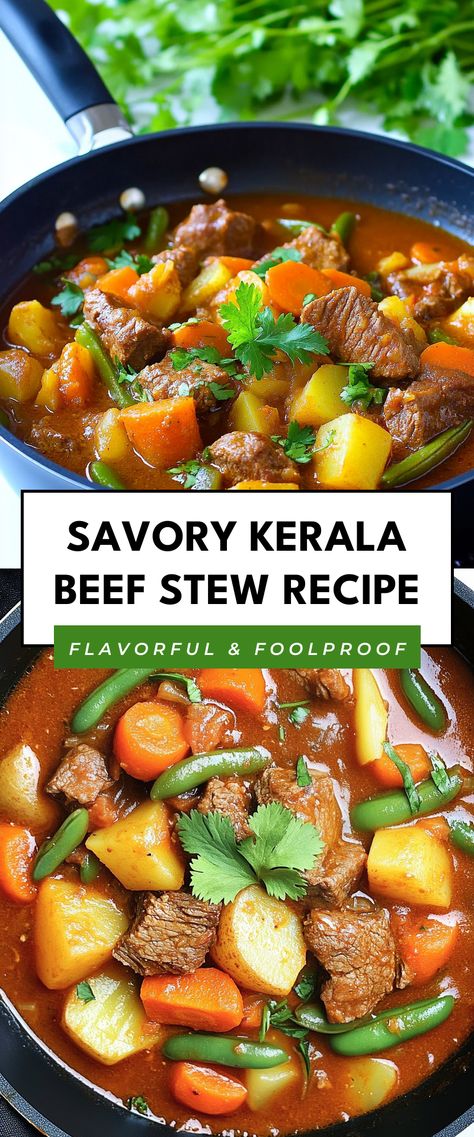 Image for Savory Kerala Beef Stew Recipe Kerala Stew Recipe, Spicy Beef Stew, Stews Recipes, Indian Dinner Recipes, Cozy Dinners, Indian Dinner, Beef Stew Recipe, Vegetable Puree, Stew Recipe