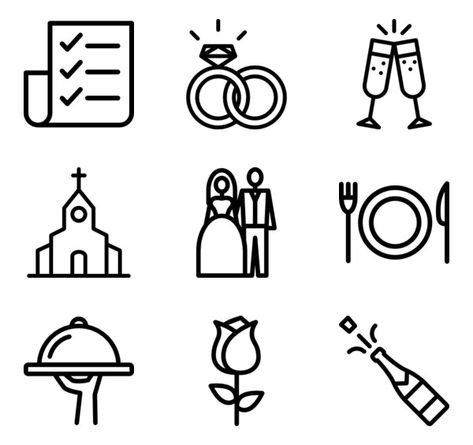 50 Wedding icons for personal and commercial use. Download now this free icon pack from Flaticon, the largest database of free vector icons. #Flaticon #freeicons #icons #love #wedding #loveicons #romantic #emotion #emoticons #heart Transparent Icons, Simple Wedding Cards, Wedding Graphics, Logo Illustration Design, Wedding Icon, Free Icon Set, Logo Design Set, Icon Sets, Black Wedding Invitations