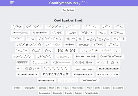 Sparkles emoji ‧̍̊˙˚˙ᵕ꒳ᵕ˙˚˙ *°:⋆ₓₒ ₓ˚. ୭ ˚○◦˚.˚◦○˚ ୧ .˚ₓ ༄ؘ ۪۪۫۫ ▹▫◃ ۪۪۫۫ ༄ؘ ｡ₓ ू ₒ ु ˚ ू ₒ ु ₓ｡ ∞ ₒ ˚ ° 𐐒 ｡･:*:･ﾟ★,｡･:*:･ﾟ☆ .・゜-: ✧ :- ⋇⋆✦⋆⋇ ⭒❃.✮:▹ ‧͙⁺˚*･༓☾ .｡*ﾟ+.*.｡ Sparkle Text, Sparkle Emoji, Star Emoji, Cute Text Symbols, Cool Symbols, Cool Emoji, Emoji Symbols, Hanging Stars, Text Symbols