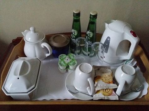 Coffee / tea making facilities in the Superior Four Poster Bed room Hotel Tea And Coffee Tray, Picture Coffee, Tea Making, Nothing Special, Four Poster Bed, Four Poster, Poster Bed, Tea And Coffee, Bedroom Hotel