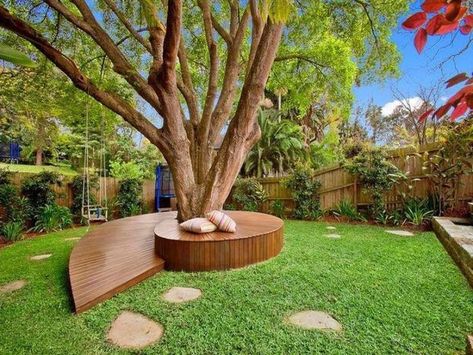 Tree Bench Designs That Literary Embrace Nature Boom Bank, Bench Around Trees, Tree Seat, Garden Bench Seating, Landscaping Around Trees, Tree Bench, Backyard Seating Area, Big Trees, Cozy Backyard