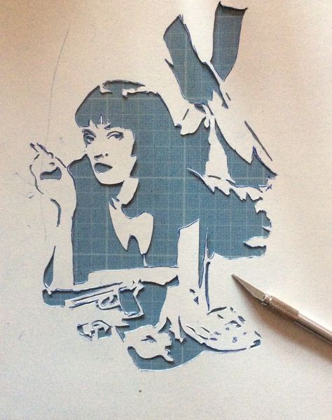 Pulp Fiction Stencil, Stencil Pop Art, Graffiti Stencil Art, Stencil Graffiti Art, Pop Art Stencil, Stencil Portrait, Street Art Stencil, Screen Printing Stencil, Graffiti Stencil