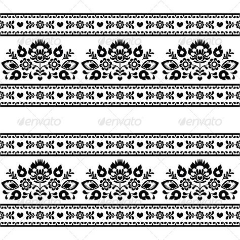 Repetitive background polish folk Wzory Lowickie art decoration elements   FEATURES: 100 Vector Shapes All groups have names All Polish Pattern, Polish Embroidery, Slavic Tattoo, Polish Tattoos, Folk Pattern, Polish Folk Art, Polish Folk, Couple Goal, Mandala Design Pattern