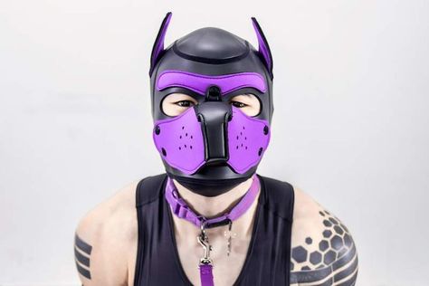 Pup Play Aesthetic, Market Photoshoot, Rocky Horror Costumes, Horror Costumes, Pet Regression, Mask Aesthetic, Masked Men, Dog Mask, Puppy Play