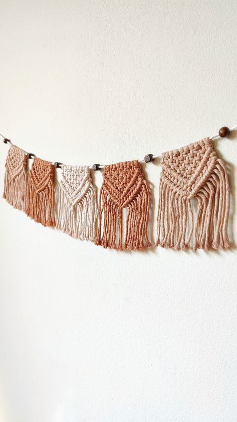 Macrame Birthday Decor, Macrame Birthday, Macrame Bunting, Macrame Garland, Bunting Garland, Boho Macrame, Macrame Decor, Day Party, Cotton Cord