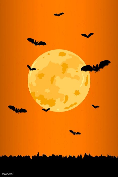 Full moon pattern on orange Halloween background vector | free image by rawpixel.com / Aew Halloween Wallpaper Orange, Orange Halloween Background, Orange Halloween Aesthetic, Iphone Wallpaper Orange, Halloween Wallpaper Iphone Backgrounds, Background Halloween, Poster Halloween, Halloween Wallpaper Backgrounds, Moon Halloween