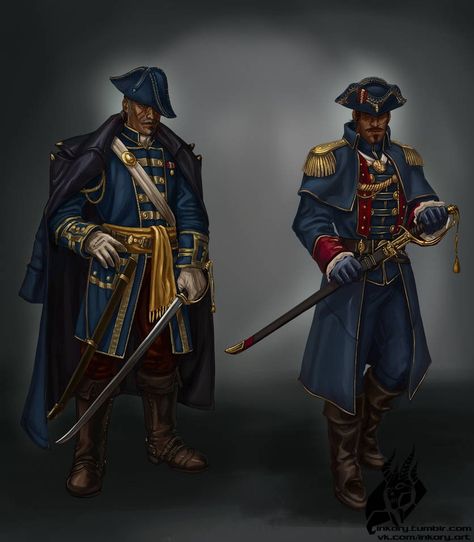 Navy Character Design, Fantasy Navy, Pirate Art, Half Body, Fantasy Armor, High Fantasy, Military Art, Fantasy Inspiration, Royal Navy