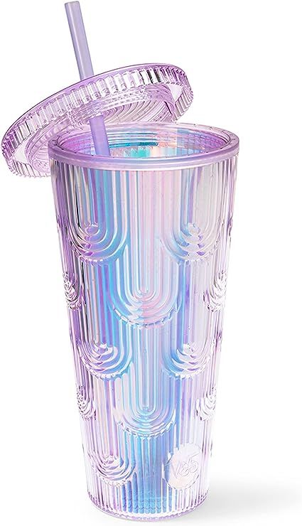 Amazon.com | WEST & FIFTH Mermaid Scale Tumbler with Lid & Straw- Fashion, Trendy, Holographic & Iridescent Water Bottle- BPA Free Plastic Cold Cup- 24 Ounces (Lilac, Holographic): Tumblers & Water Glasses Birthday Taylor Swift, Pink Purple Ombre, Holographic Iridescent, Glitter Cups, Plastic Tumblers, Mermaid Scales, Purple Ombre, Taylor Swift Eras, Tumbler With Straw