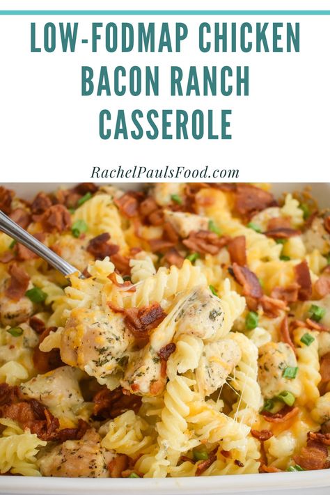 Fodmap Chicken Recipes, Bacon Ranch Casserole, Ibs Friendly Food, Fodmap Chicken, Fodmap Recipes Dinner, Low Fodmap Chicken, Low Fodmap Recipes Dinner, Fodmap Meal Plan, Ranch Casserole