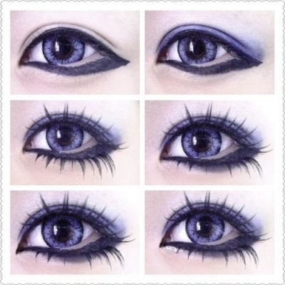 Gyaru Eyes, Blue Gyaru, Manga Makeup, Visual Kei Makeup, Makeup Cosplay, Gyaru Makeup, Punk Makeup, Kei Visual, Swag Makeup