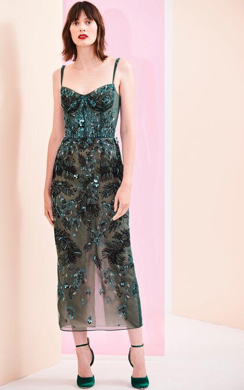 J. Mendel Embroidered Silk Bustier Top Midi Dress Midi Gowns, Brandon Maxwell, Resort 2020, Vogue Australia, Bustier Dress, Feminine Dress, Fashion 2020, Elie Saab, Looks Vintage