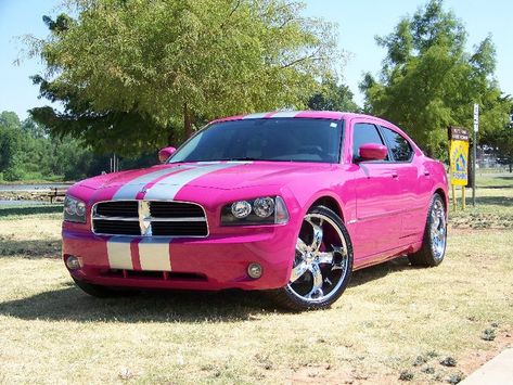 undefined Pink Dodge Charger, 2006 Dodge Charger, Charger Srt8, Dodge Chargers, Chip Foose, Dodge Charger Rt, Car Accessories For Girls, Lovely Car, Baby Pink Aesthetic