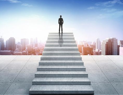 Vision concept successful businessman st... | Premium Photo #Freepik #photo #success-ladder #career-ladder #climbing-stairs #up-stairs Success Steps Images, Branding Steps, Store Moodboard, Success Background, Farmhouse Stairs, Walking Up Stairs, Negotiation Table, Career Ladder, Stairs Renovation