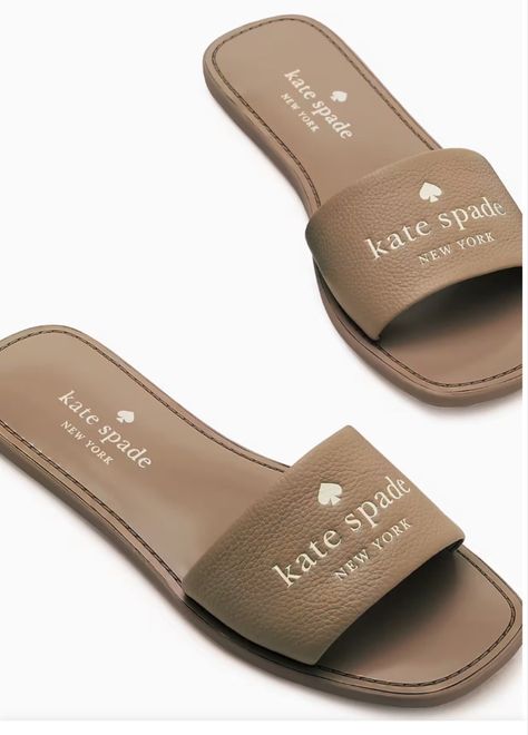 Kate spade brown Payton sandals on sale Kate Spade Sandals, Kate Spade Outlet, Suede Slides, Jeweled Sandals, Braided Sandals, Sandals Outfit, Kitten Heel Sandals, Cork Wedges Sandals, Bow Sandals