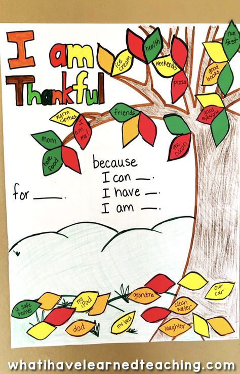 A fun Thanksgiving Craft that helps kids think about why they are thankful. The craft can last all month long as kids add a leaf each day with a thankful idea. Includes a graphic organizer and multiple templates. Fall Craftivity, Thanksgiving Craftivity, Thankful Tree Craft, Fun Thanksgiving Crafts, Thankful Tree, November Crafts, November Activities, Month Of November, Thanksgiving Craft