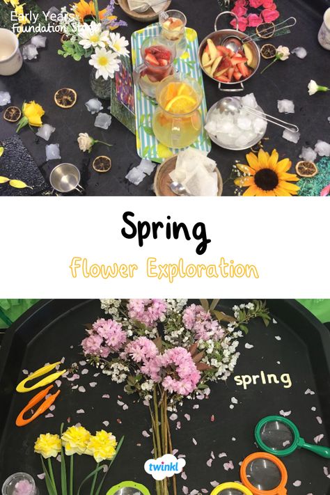 Explore flowers and more this Spring with these fun tuff tray ideas. Thanks to @tufftrayobsessed Meadow Day Nursery Eyfs Flowers Activities, Flower Tuff Tray Ideas, Spring Tuff Tray Ideas Preschool, Spring Tuff Tray Ideas For Toddlers, Spring Tuff Tray Ideas Eyfs, Flowers Eyfs, Flowers Tuff Tray, Flower Tuff Tray, Spring Theme Tuff Tray