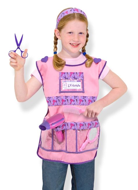 Melissa & Doug Hair Stylist Costume Role Play Costume Set: Amazon.co.uk: Toys & Games Hair Salon Dramatic Play, Salon Dramatic Play, Preschool Hair, Pretend Play School, Halloween Outfit Ideas, Role Play Costume, Career Day, Community Helper, Black Halloween Dress