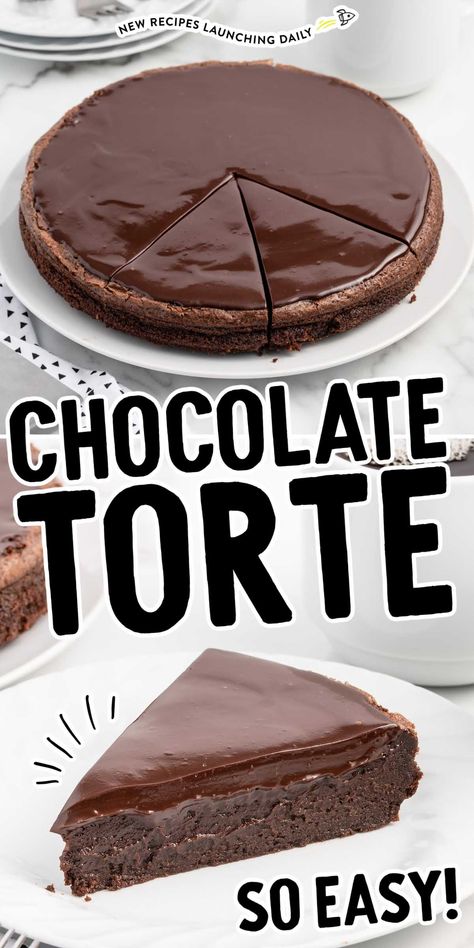 Chocolate Torte Cake, Mousse Desserts, French Salad, Flourless Chocolate Torte, Chocolate Decadence, Chocolate Tarts Recipe, Chocolate Ganache Tart, Flourless Chocolate Cake Recipe, Chocolate Ganache Cake