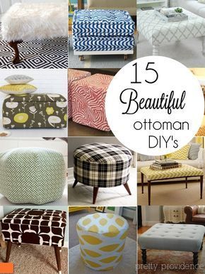 I am obsessed with these DIY ottoman ideas! Way cuter than super expensive ones you see in the stores. The trouble is.. which one to make?? Diy Ottoman Ideas, Ottoman Ideas, Diy Ottoman, Home Goods Decor, 15 Diy, Furniture Makeovers, Redo Furniture, Cheap Diy, Reupholster