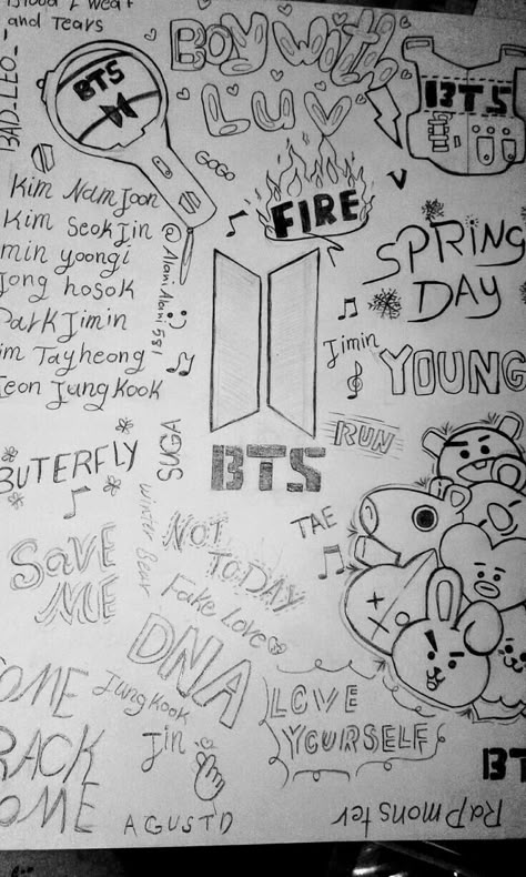 Army Drawing, Seni Dan Kraf, Kpop Drawings, Easy Doodle Art, Book Drawing, Bts Drawings, Bts Quotes, Bts Chibi, Simple Doodles