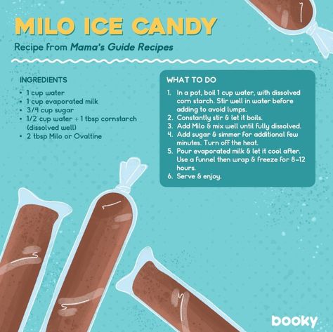 Ice Candy Filipino Recipe, Caffe Aesthetic, Procedure Text, Homemade Recipe Books, Recipe Book Design, Homemade Cookbook, Ice Candy, Recipe Drawing, Food Infographic