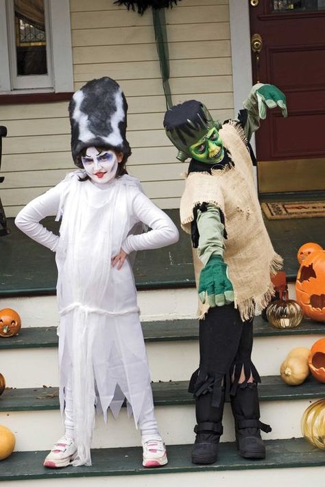 Bride Of Frankenstein Costume Diy, Frankenstein Costume Diy, Frankenstein Outfit, Bride Of Frankenstein Halloween Costume, Costume Diy Kids, Frankenstein Halloween Costumes, Bride Of Frankenstein Halloween, Bride Of Frankenstein Costume, Pumpkin Carving Patterns Free