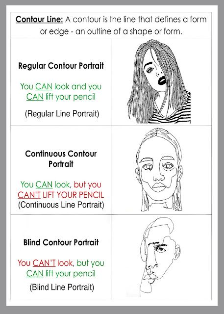 Blind Contour, Intro To Art, Contour Line Drawing, Blind Contour Drawing, Art Handouts, Art Teacher Resources, High School Art Lessons, High School Art Projects, Teaching Drawing