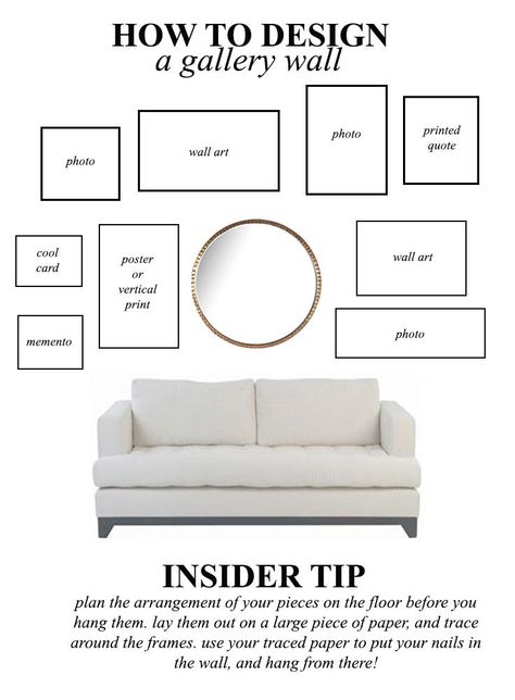 Gallery Wall With Big Mirror, Gallery Wall With Round Mirror, Gallery Wall Objects, Picture Frame Collage Wall, Arizona Apartment, Gallery Wall Diy, Family Room Wall Art, Above Couch Decor, Art Arrangement