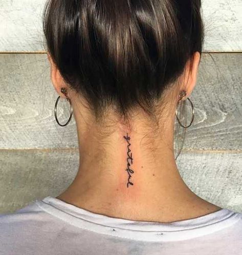 Meaningful. Best Neck Tattoos, Small Back Tattoos, Small Neck Tattoos, Tattoo Son, Girl Neck Tattoos, Tato Minimal, Back Of Neck Tattoo, Neck Tattoos Women, Neck Tattoos