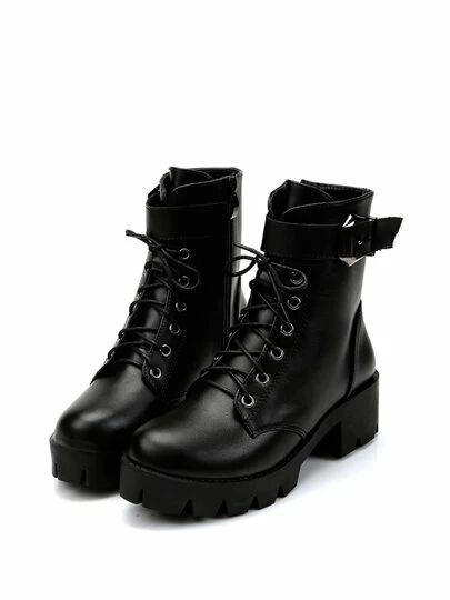 Lace Up Platform Boots, Black Lace Boots, Chunky Black Boots, Black Lace Shoes, Black Lace Up Shoes, Platform Boots Chunky, Black Lace Up Boots, Black Platform Shoes, Side Zip Boots