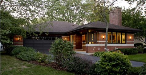 Modern Prairie Style Renovation - exterior color scheme, red brick, cream and black Ranch House Exterior Remodel, Facade Makeover, Ranch Exterior Remodel, Brick Ranch Houses, Ranch Home Remodel, Ranch House Remodel, Modern Ranch House, Modern Prairie, Ranch House Exterior