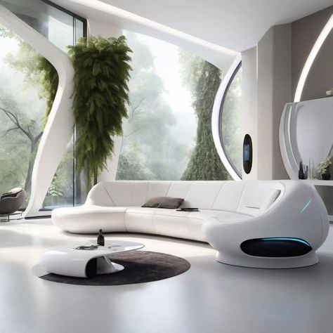 Did you like it ? A futuristic living room concept featuring minimalist elegance, organic integration, and high-tech comfort. #livingroominspiration #livingroominterior #livingroominteriordesign Futuristic Living Room, High Tech Interior, Room Concept, Biotechnology, Do You Like It, Living Room Inspiration, Living Room Interior, Interior Design Living Room, High Tech