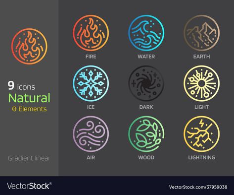 5 Elements Of Nature, Earth Symbols, Water Symbol, Element Signs, Nature Symbols, Element Lighting, Tattoo Symbols, 4 Element, Elemental Magic