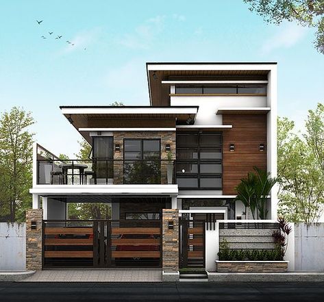 Philippines House Design, 3 Storey House Design, Two Story House Design, 2 Storey House Design, Small House Elevation, Two Story House, Modern Small House Design, Small House Design Exterior, Best Modern House Design