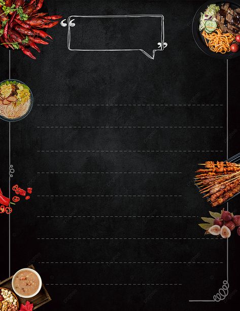 Simple Black Gourmet Menu Background Food Menu Background Design Aesthetic, Background Menu Makanan Aesthetic, Background Menu Food Design, Menu Background Design, Simple Menu Design, Food Menu Design Ideas, Western Food Menu, Cooking Background, Food Background Wallpapers