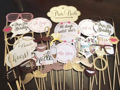 Bridal Shower Props Diy, Bridal Shower Props Ideas, Bridal Props Ideas, Bridal Shower Accessories, Bridal Shower Facebook Cover Photo, Bride To Be Props Diy, Bridal Shower Props Printable, Bride To Be Props, Photo Booth Frame For Bridal Shower Diy