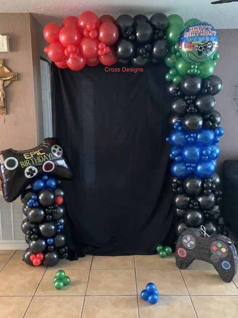 Simple gamer balloons Gamer Baby Shower Ideas, Gamer Balloons, Gamer Baby, Gamer Birthday, Shower Themes, Birthday Games, Boys Birthday, Simple Game, Bday Ideas