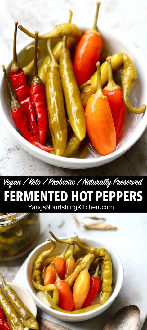 Fermenting Hot Peppers, Fermented Cayenne Peppers, Fermented Hot Peppers, Fermenting Peppers, Serrano Pepper Recipes, Fermented Peppers, How To Pickle Peppers, Fermenting Recipes, Cheesey Chicken