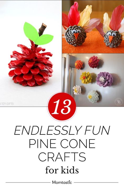 13 Endlessly Fun Pine Cone Crafts For Kids Holiday Art For Kids, Pine Cone Crafts For Kids, Pine Cone Christmas Decorations, Pinecone Crafts Kids, Kids Craft Room, Cone Crafts, Pine Cone Art, Non Toy Gifts, Diy Pinecone