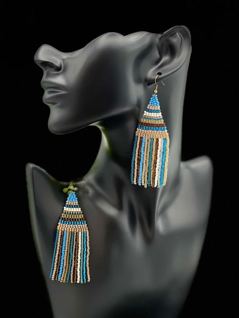 Abstract Beaded Earrings, Beautiful Beaded Earring, Lexington Ky, Beaded Fringe, Fringe Earrings, Star Earrings, Bold Fashion, Ear Wire, Beaded Earrings