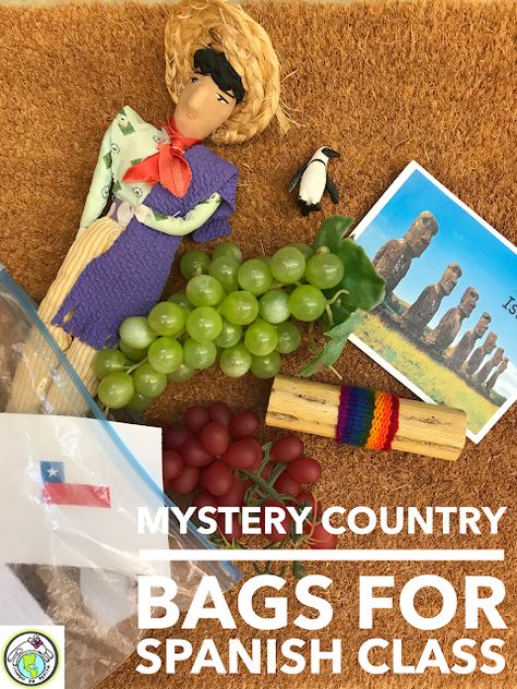 Mystery country bags- let's play detective! Culture Activity for Spanish Class | Mundo de Pepita Country Bags, Teaching Culture, Theme Carnaval, Learning Spanish For Kids, Spanish Lessons For Kids, Middle School Spanish, Learn Spanish Online, Spanish Lesson Plans, Spanish Speaking