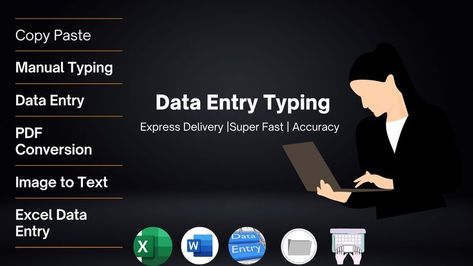 fiverr gig Image for data entry. https://www.fiverr.com/mahaakram97/data-entry-copy-paste-typing-pdf-conversion-image-to-text-typing-manual-typing Data Entry Gig Image, Fiverr Gig Image Data Entry, Fiverr Gigs Ideas Data Entry, Text Types, Fiverr Gigs, Daily Thoughts, Data Entry, Copy Paste, Business Presentation